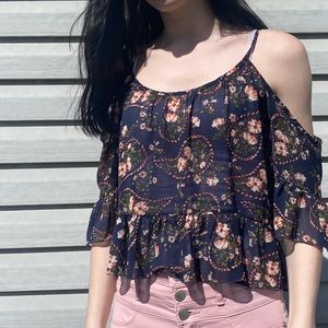 Sheer floral shirt